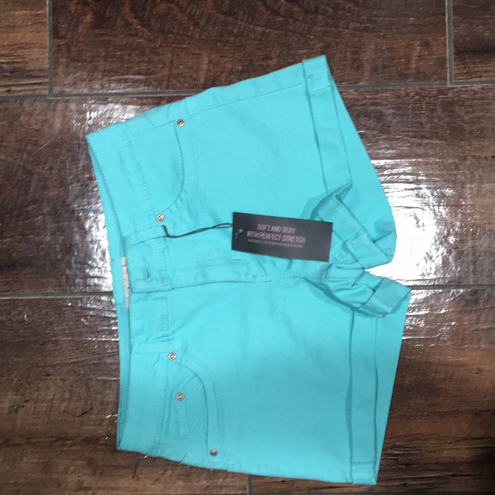 Pretty Mint Green Color Soft Shorts—New With Tags